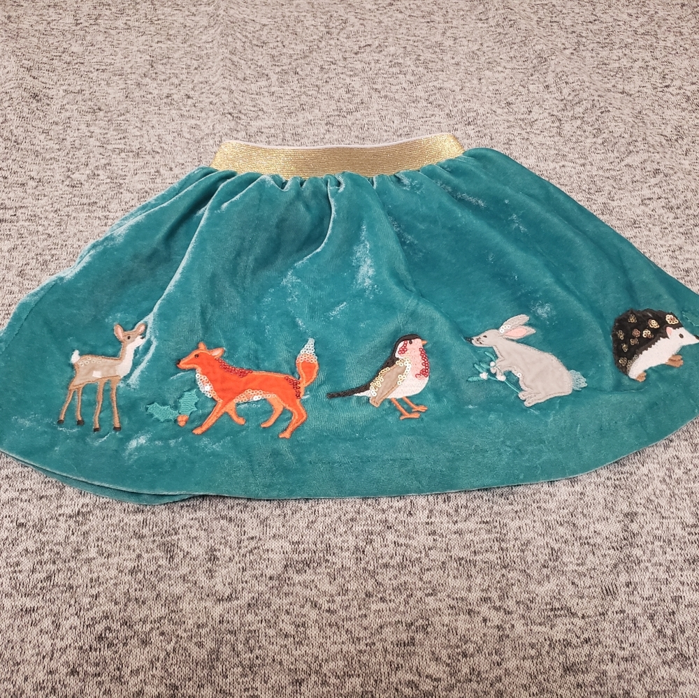 Mini Boden velvet sequin applique skirt